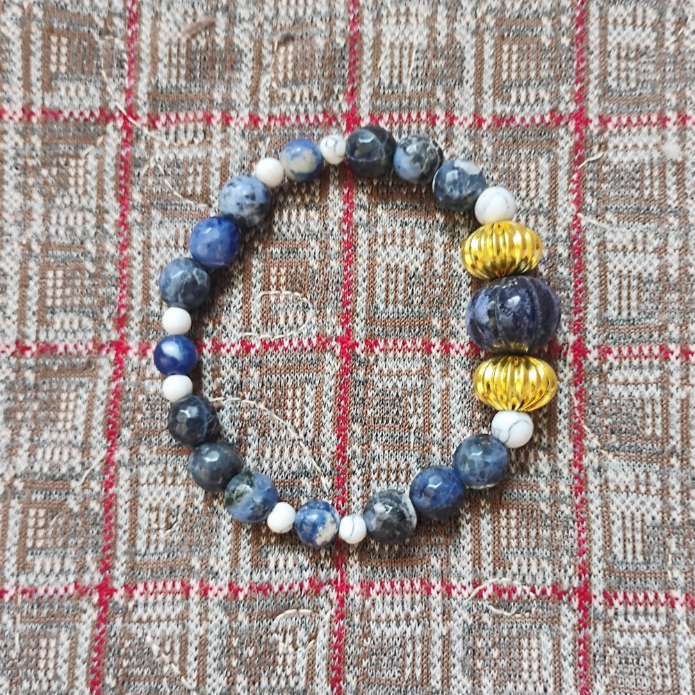 Handmade Sodalite And Sapphire Bracelet